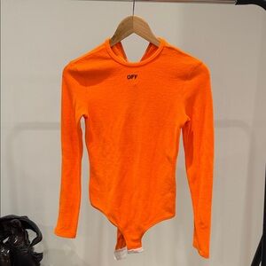 Off-White Orange Long Sleeve Bodysuit